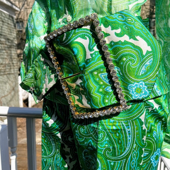 Rare Dolce & Gabbana Runway Green Paisley Belt main image 7